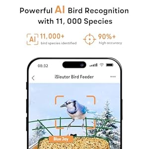 Bird Feeder with Camera - Solar Powered, 2.1L Smart Bird Feeder with AI Identify, Bird Arrival Notifications & Auto Recording, Sturdy Metal for Outdoor Weather, Gift for Bird Lover Bird Feeder with Camera Solar Powered 21L Smart Bird Feeder with AI Identify Bird Arrival Notifications Auto Recording Sturdy Metal for Outdoor Weather Gift for Bird Lover