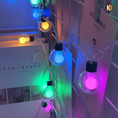 Image of K D String led Light 20 led Doubleball Multicolor String Lights - Doubleball Glass 12ft String led Light for Diwali /Navratri /Christmas Indoor & Outdoor Decoration(Double Ball Glass degin Multi)