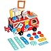 AOMACO 知育玩具 消防車 大工さん ごっこ遊び 組み立て 分解 DIY 工具セット 組み立て 車 おもちゃ 木製パズル 木のおもちゃ 積み木 形合わせ 男の子 女の子 誕生日 クリスマス プレゼント 出産祝い 贈り物