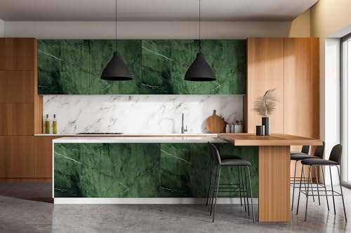 Papel pintado para muebles verde que transforma armarios de dormitorio y salas de estar 7