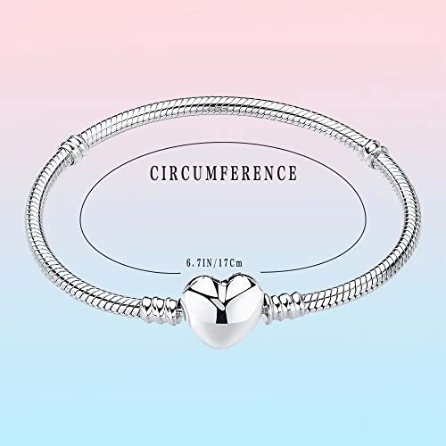 Image of Charm Snake Pattern Bracelet S925 Sterling Silver 18k Gold Plated, Rose Gold Snake Pattern Pandora Bracelet, Gift for Women