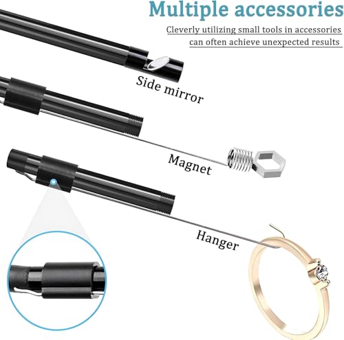 Image of Clefairy Endoscope Camera with Light, Dual-Lens 1280P HD Borescope Tools with 6 Adjustable LED Lights, 16.4FT Semi-Rigid Snake Cord IP67 Waterproof Inspection Camera for iPhone, iPad and Android Phone