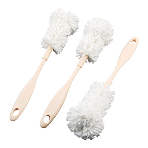 Generic Sponge Head Detachable Milk Bottle Tea Cup Glass Cleaning Brush Cleaner 3 PCS