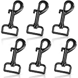 FLEXNOVA 6 Stück Karabinerhaken mit Drehgelenk, Bolzenkarabiner Schwarz Karabinerhaken Hundeleine Wirbel Karabiner Haken mit Drehgelenk Sicherheitskarabiner Hund Drehkarabiner für Hundeleine 74x34mm