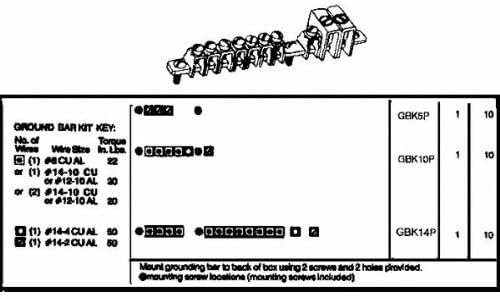 Cutler Hammer Ground Bar 16 Circuits Bulk