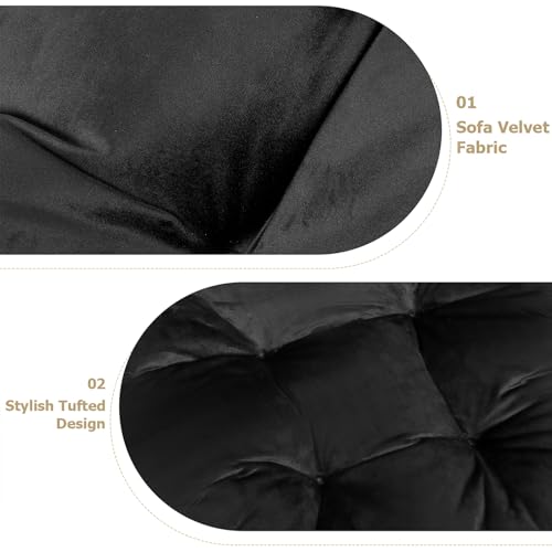 5PCS-Rocking-Chair-Cushion-Set-Velvet-Glider-Rocker-Replacement-Cushions-with-Ottoman-Cushion-Storage-Pockets-for-Indoor-Nursery-Glider-Rocking-Chair-Black 5PCS Rocking Chair Cushion Set Velvet Glider Rocker Replacement Cushions with Ottoman Cushion Storage Pockets for Indoor Nursery Glider Rocking Chair Black