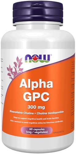 NOW Supplements, Alpha GPC 300 mg with Bioavailable Source of Choline, 60 Veg Capsules