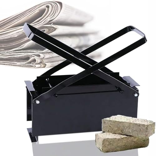 QYOEGSQ Máquina for Hacer briquetas de Troncos de Papel, Máquina Manual for fabricar Ladrillos de Papel, Máquina for prensar aglutinantes de periódicos, Máquina for Hacer briquetas de Papel de Metal