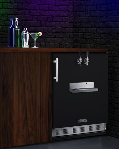 Image of Summit 24 inch Cold Brew Kegerator, Dual Front Taps, No Drill Coffee Dispenser, Black - SBC58BFRTPCF