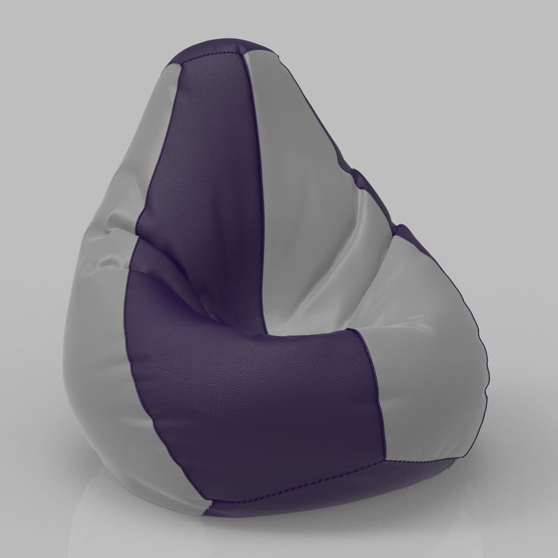 Image of Biggie Bean Bag with Beans Filled 6XL- Official: Lazy Sacks Bean Bags - Max User Height : 6-6.5 Ft. - Weight : 99-110 Kgs Model: Indigo Light Grey