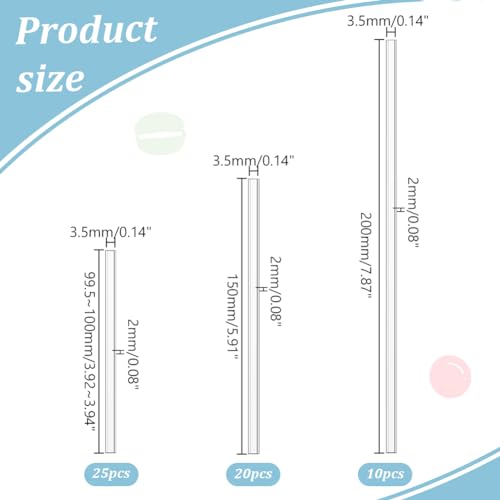 AHANDMAKER 55Pcs Acrylic Lollipop Sticks Flat Clear Sticks for Cake Toppers Clear Sticks Reusable Ice Cream Stick for DIY Crafts Cake Pops for Candy Chocolate Cookie Dessert - Image 2