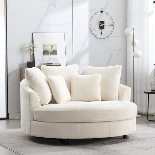 Sillón Plegable Chenille Beige Extra Grande miniatura 6