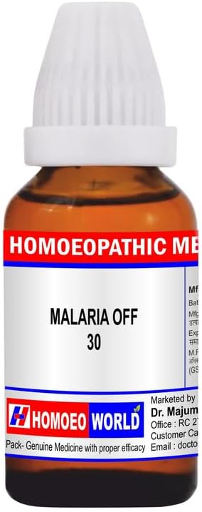 MALARIA OFF 30 CH | Liver wellness | Nerve comfort | Joint wellness | Visual clarity and eye ease | Body comfort during seasonal changes | 30 ML