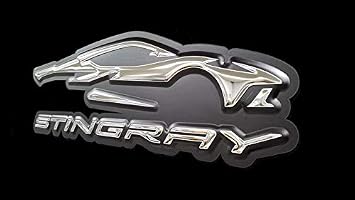 C8 Corvette Gesture Logo & Stingray Script Sign - Chrome : 34 x 10
