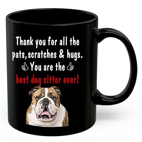 Funny Brindle White English Bulldog Coffee Mug Black 11oz Humor Novelty Animal Portrait Ceramic Cup Pet Owner Appreciation Thank You Gifts for Bulldog Dog Lovers