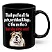 Funny Brindle White English Bulldog Coffee Mug Black 11oz Humor Novelty Animal Portrait Ceramic Cup Pet Owner Appreciation Thank You Gifts for Bulldog Dog Lovers