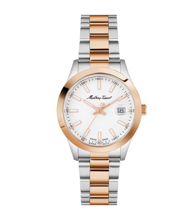 Mathey-Tissot Stainless Steel Men White Dial Ladies Analogue Watch D450Ra_SMU, Rose Gold Band (B0C8NBXTYF) Amazon Price History, Amazon Price Tracker