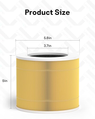 Leemone 3 Pack Core Mini Pet Replacement Filter for LEVOIT Core Mini Air Purifiers, High-Efficiency Activated Carbon,Yellow