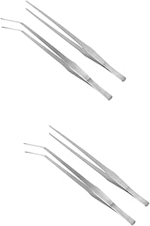 minkissy 4 Pçs 38 Pinças De Plantas Pinças Retas Pinças De Plantas Aquáticas Pinças Curvas De Aço Inoxidável