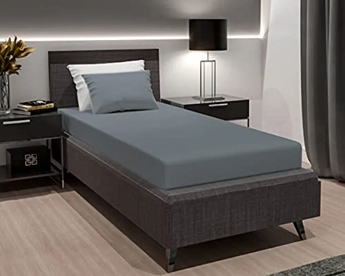 Lençol Solteiro Com Elástico Malha 100% Algodão (Aluminio)