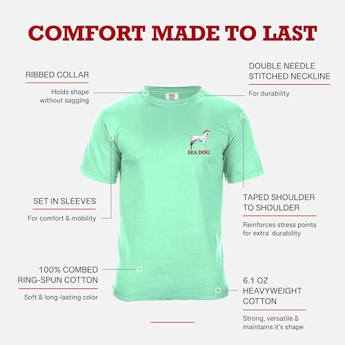 SEA DOG Vintage Graphic T-Shirt Garment Dyed 100% Ringspun Cotton, Relaxed Fit, Printed in USA, No Great Story Starts w Salad4