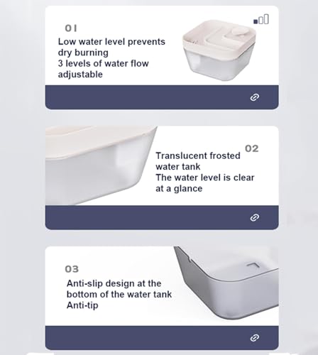 Fuente de agua automática para gatos 2.2L miniatura 7