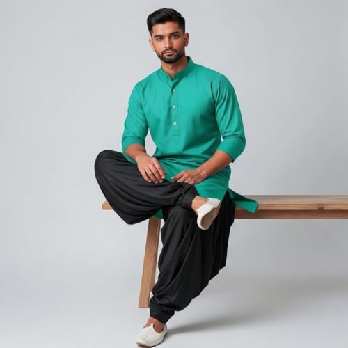 Image of Mens Pure Coton Kurta Dhoti Set | Traditional Ethnic Wear for Festive & Wedding Men's Cotton Kurta with Dhoti Set | Comfortable Ethnic Traditional Outfit Stylish Men's Cotton Kurta Dhoti Set.