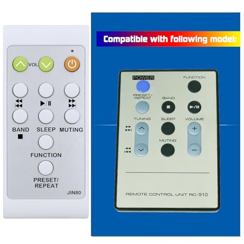 Replacement Remote Control for TEAC Radio CD Receiver Stereo CD-X6 RC-969 SR-L35 SR-L35B SRL35 SRL35B,with Oversized Buttons