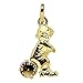 Pendentif 18k montre en or jaune 20 mm clown. enfant