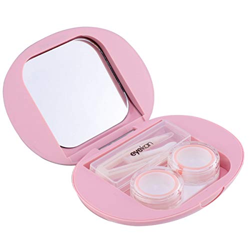 Estojo de lentes de contato, caixa de lentes de contato, kit de suporte de lentes rosa da Exceart
