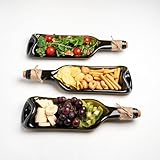 Melted Wine Bottle Serving Boards - Decorative Rectangle Serving Trays for Home Decor - Small Cheese Platter Serving Board - Unique Cheese and Cracker Tray for Dinner Party (3)