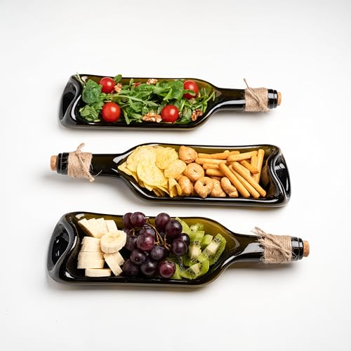 Melted Wine Bottle Serving Boards Set of 3