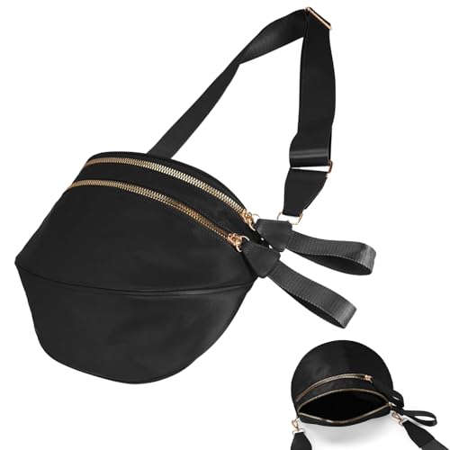 Bolso De Hombro De Nylon - Correa Ajustable Y Carteras Espaciosas, Bolso De Hombro De Viaje, Para Chicas Y Mujeres Diarios Compras Trabajo Escuela Salida En El Fin De Semana Viaje Reunión De, Negro