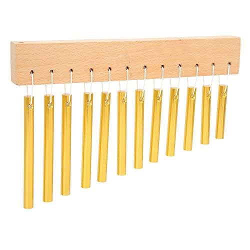 Instrumento de percussão, 12 teclas, longa vida útil, fácil de tocar, composto, madeira, metal, sino