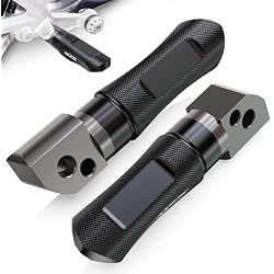 MZS Motorcycle Rear Foot Pegs Compatible with MT07 FZ07 R3 MT03 14-24 / MT09 FZ09 14-20 / MT10 FZ10 16-21 / FZ1 FZ8 06-13, Adjustable Street Bike Footpegs Passenger Foot Pedal Black CNC