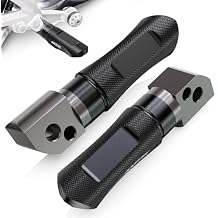 MZS Motorcycle Rear Foot Pegs Compatible with MT07 FZ07 R3 MT03 14-24 / MT09 FZ09 14-20 / MT10 FZ10 16-21 / FZ1 FZ8 06-13, Adjustable Street Bike Footpegs Passenger Foot Pedal Black CNC
