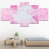 SIGNWIN 5 Panel Canvas Wall Art Modern Art 3D Abstract Abstract Brushstroke Contemporary Digital Art Fun Multicolor for Home Decorations Ready to Hang - 60