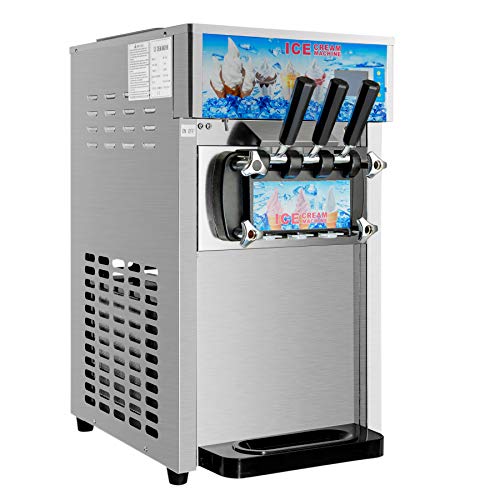 Produktfoto von CO-Z Kommerzielle Eiscreme Maschine Speiseeisbereiter 3 Geschmack 18L/H Speiseeismaschine Edelstahl Desktop&hellip;
