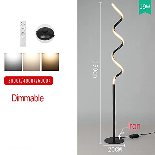 Lampada da terra moderna a spirale a LED, lampada