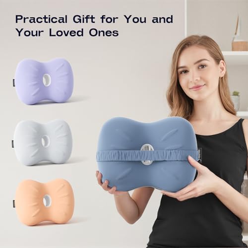 Ruizman Knee Pillow for Side Sleepers - Cooling Pillows Between Legs for Side Sleeping - Large Memory Foam Knee Pillows for Hip Pain & Spine Alignment (Misty Blue)
