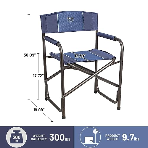 Timber Ridge Heavy Duty Collapsible Camping Adults Foldable Portable Lounge Chair For Outdoor, Lawn, Picnic, Fishing, Supports 300 Lbs, Blue #TOP2