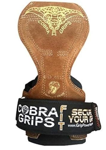 Image of Cobra Grips Weight Lifting Gloves with Adjustable Neoprene Padded Wrist Wraps - Heavy Duty Alternative to Power Lifting Hooks for Deadlifts