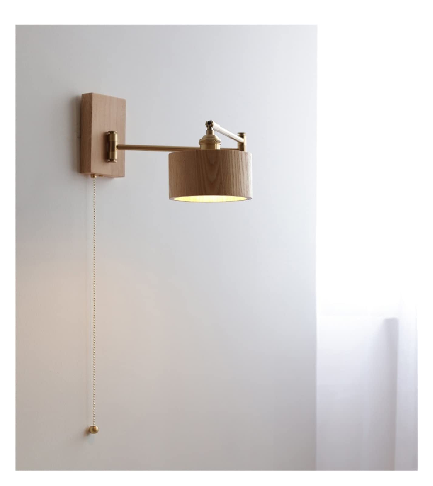 KBUUKYYXouy Rotating Wooden Wall Sconces for Bedside & Stairwell - Long Swing Arm with Switch - Rustic Log Base - Left & Right Adjustable Lighting Fixture,Log Base a(Log Base a)