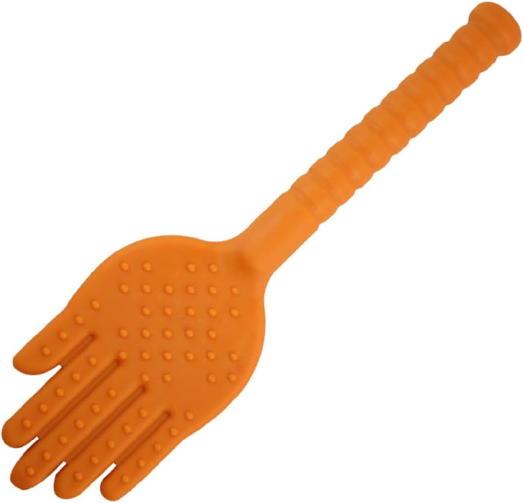 Plastic Health Massage Hammer Palm Shape Stick Massager for Back Neck Therapy Elastic Body Massage Tool to Promote Circulation and Fatigue Orange