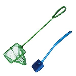 Rete da pesca grossa, di alta qualità per acquario, set di pulizia con spazzola per adulti e bambini