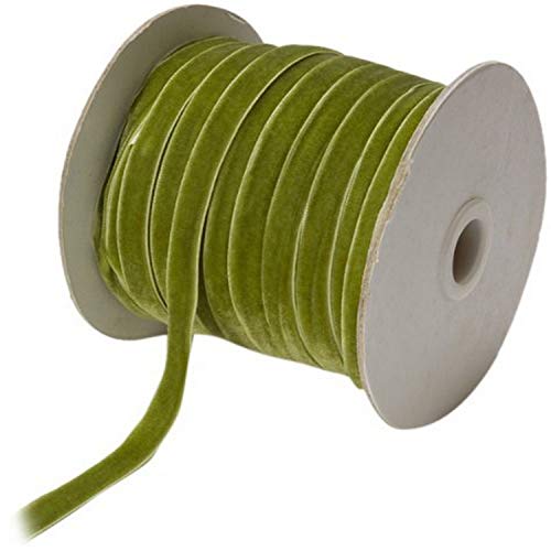 May Arts 3/8-Inch Wide Ribbon, Parrot Green Velvet
