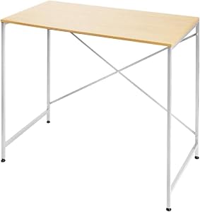 パソコンデスク PC シンプル 幅80cm 奥行40cm 平机 勉強机 学習机 オフィスデスク ゲーミングデスク 在宅勤務 テレワーク 省スペース コンパクト スリム 頑丈 おしゃれ W-ナチュラル [並行輸入品]