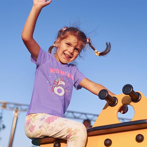 Birthday Girl Shirt Unicorn 2-6 Birthday Tshirts Cotton Short Sleeve Tees4