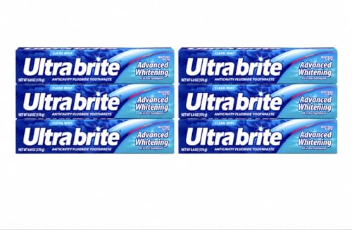 Ultrabrite Clean Mint All in One Advanced Whitening Toothpaste 6 oz (6 Pack)