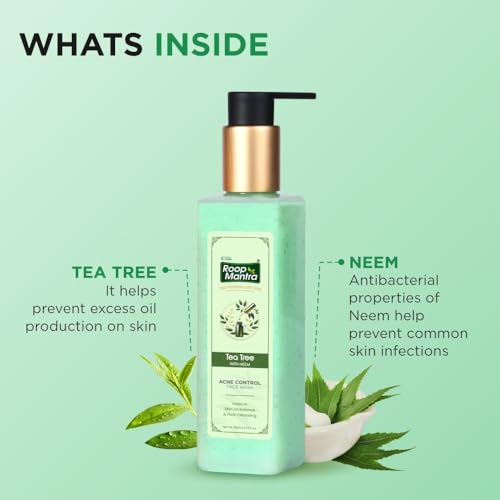 Image of Roop Mantra Premium Tea Tree with Neem Face Wash for Acne & Pimples -200ML |Face Wash for Controlling Acne |Skin Oil Balance|Gently Cleanses|Suitable for All Skin Types